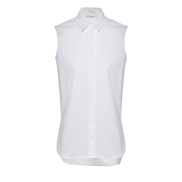 Retail $980 The Row classy sleeveless white shirt - Picture 1 of 8